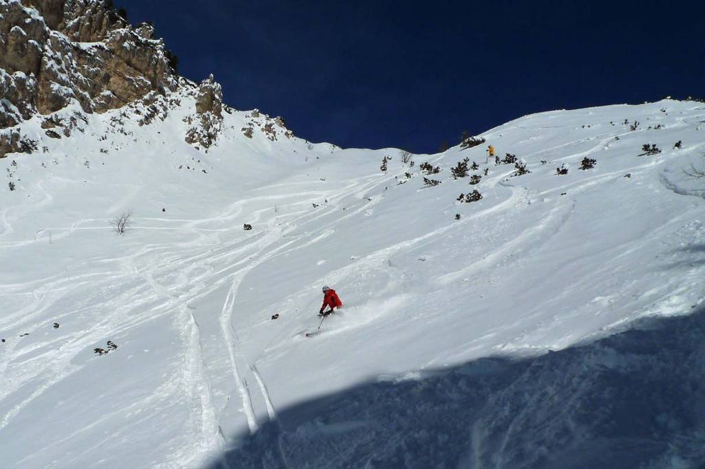 Offpiste Skiing on Mount Faloria Dolomiti SkiRock