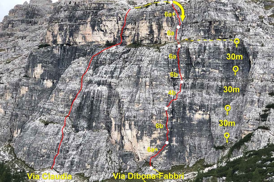 Dibona- Fabbri Climbing Route at Croda da Lago